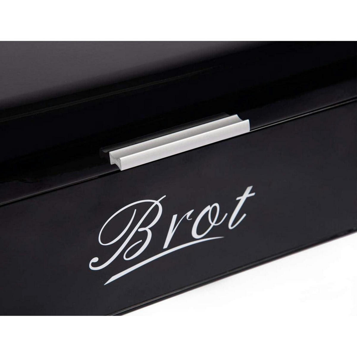 BROTKASTEN aus Metall im Retro Design, schwarz - Schwarz, Metall (19/16/31cm)