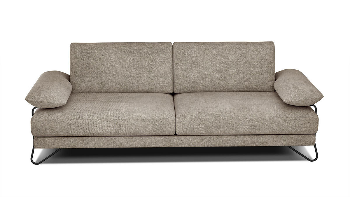 SOFA LORI 3-Sitzer, taupe - Taupe/Schwarz, Holzwerkstoff/Textil (245/87/96cm) - Courtois Laville