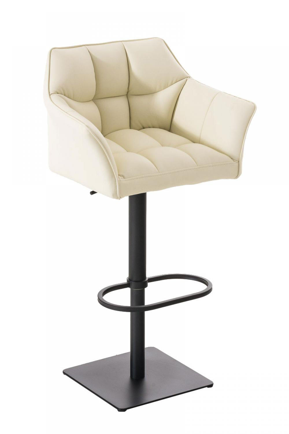 BARHOCKER Lederlook Creme - Creme/Schwarz, Textil/Metall (64/88/45cm) - CLP