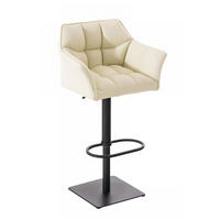 BARHOCKER Lederlook Creme - Creme/Schwarz, Textil/Metall (64/88/45cm) - CLP