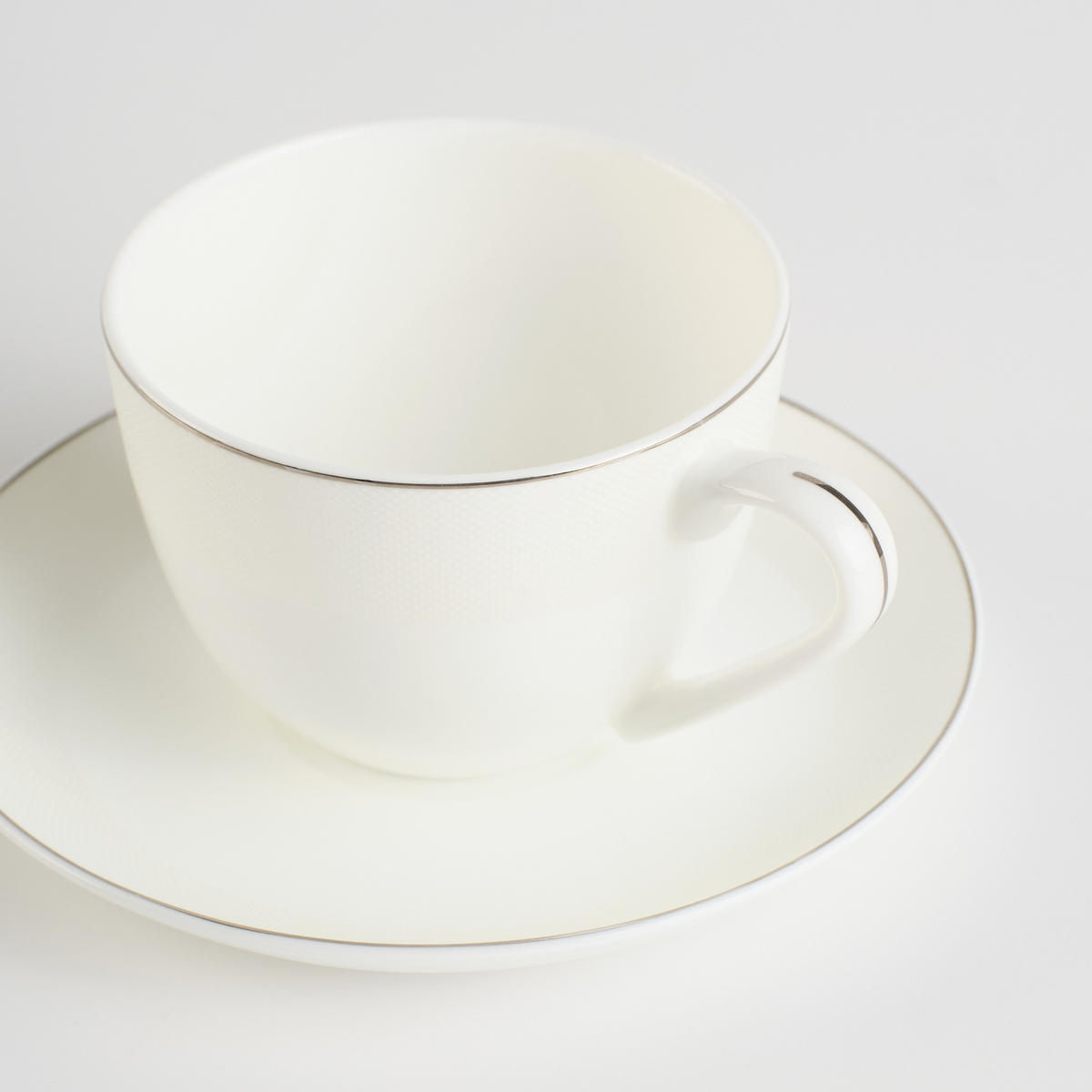 TASSE MIT UNTERTASSE Bast - Weiß, Keramik (0.25L) - home&you