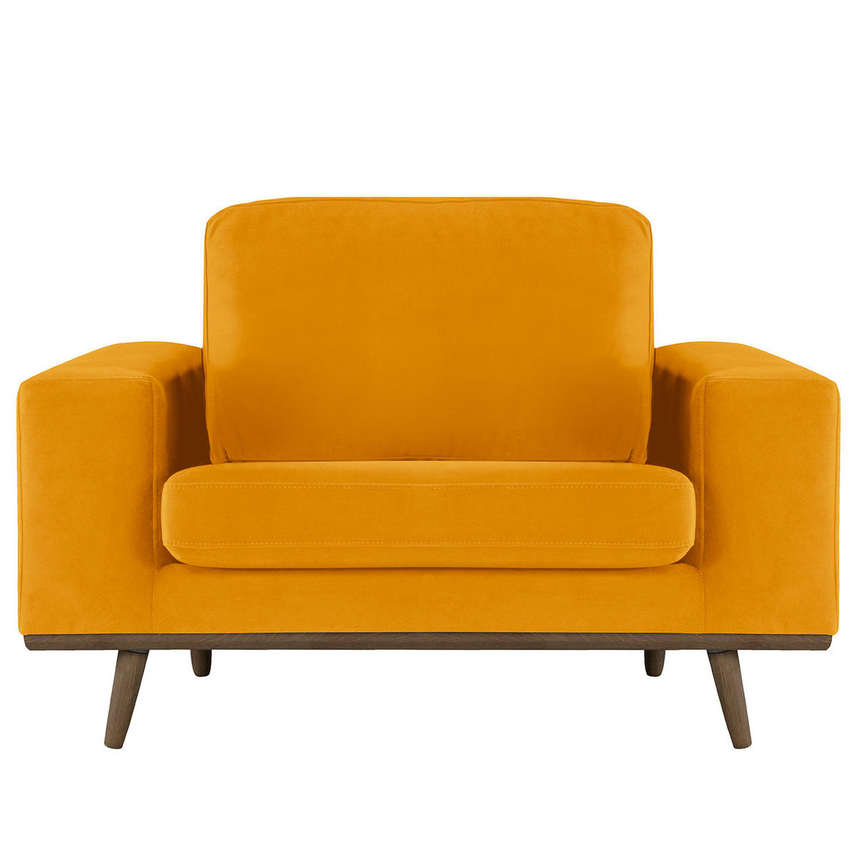 SESSEL - Eichefarben/Gelb, Textil (122/81/88cm) - home24