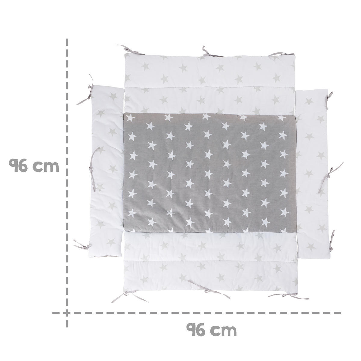LAUFGITTEREINLAGE , Little Stars - Hellgrau, Textil (96/18/96cm) - Roba