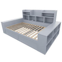 STAURAUMBETT 90/200 cm mit hydraulischem Stauraum und LED, DE-41649, in Grau - Grau, Holzwerkstoff (90/200cm) - ComfortXL