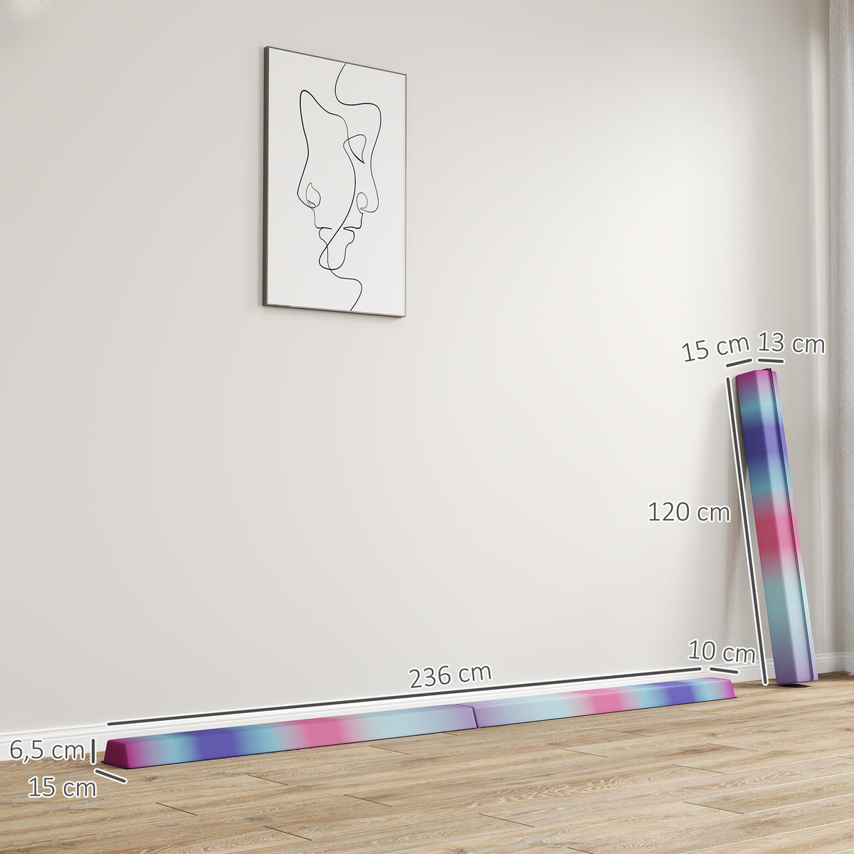 SCHWEBEBALKEN Karina Mehrfarbig faltbar 236 cm - Multicolor, Kunststoff (236/15/6.5cm) - Jamb