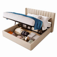 POLSTERBETT 140/200 cm in Beige Leinen mit Bettkasten, Lattenrost und Matratze - Beige, Holzwerkstoff/Textil (140/200cm) - CHICFURN