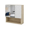 BADSPIEGELSCHRANK Edge Weiß 54 x 55 cm mit Tür und offenen Fächern - Eichefarben/Weiß, Holzwerkstoff (54/55/17cm) - Vicco