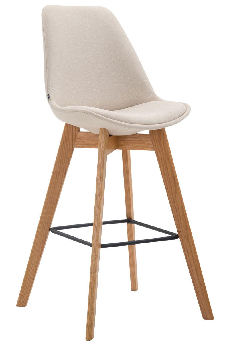 BARHOCKER Metz Massivholz 112x48x56 cm Creme - Creme, Textil (48/112/56cm) - furnicato