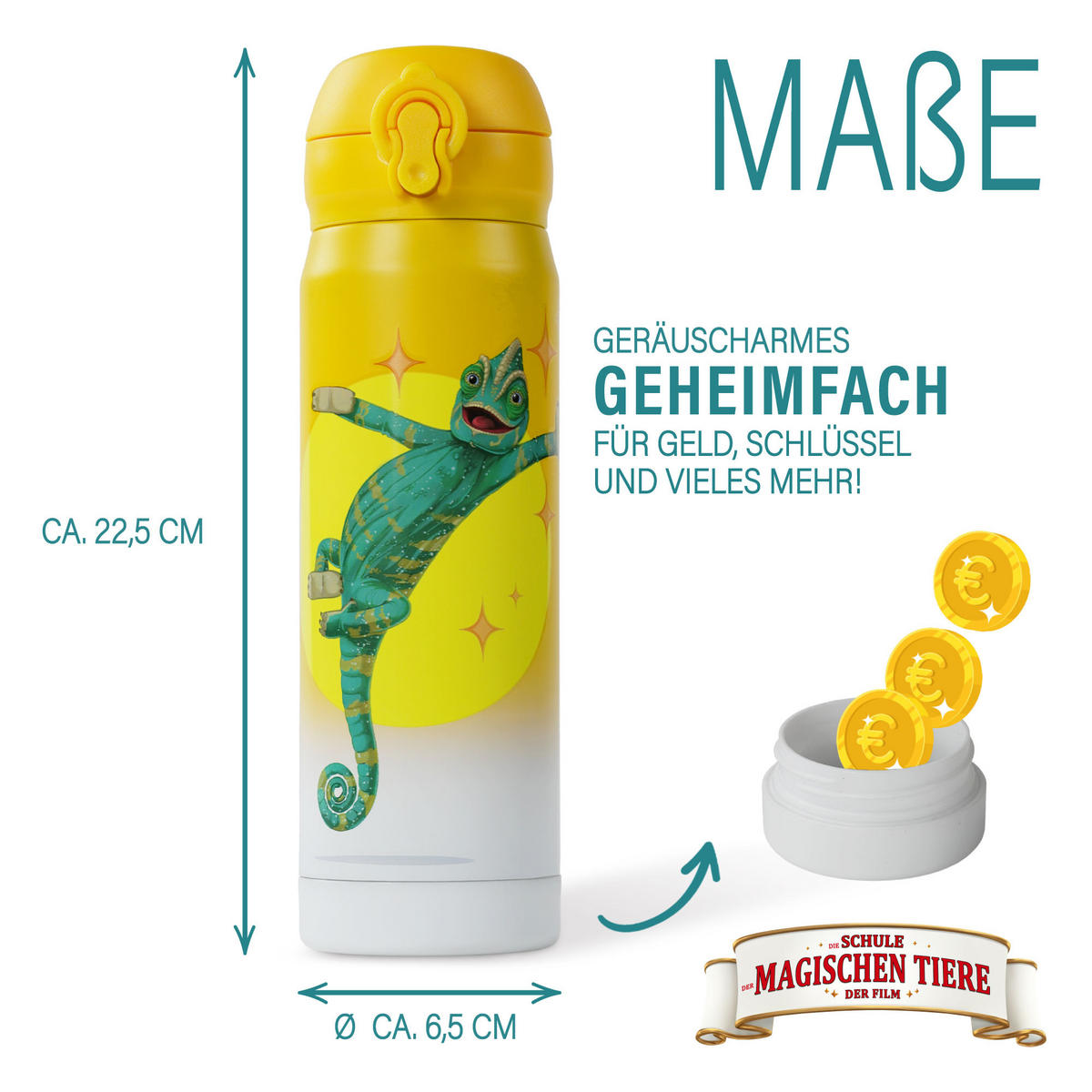 TRINKFLASCHE Kinder 380 ml - Gelb, Kunststoff (0.38L)