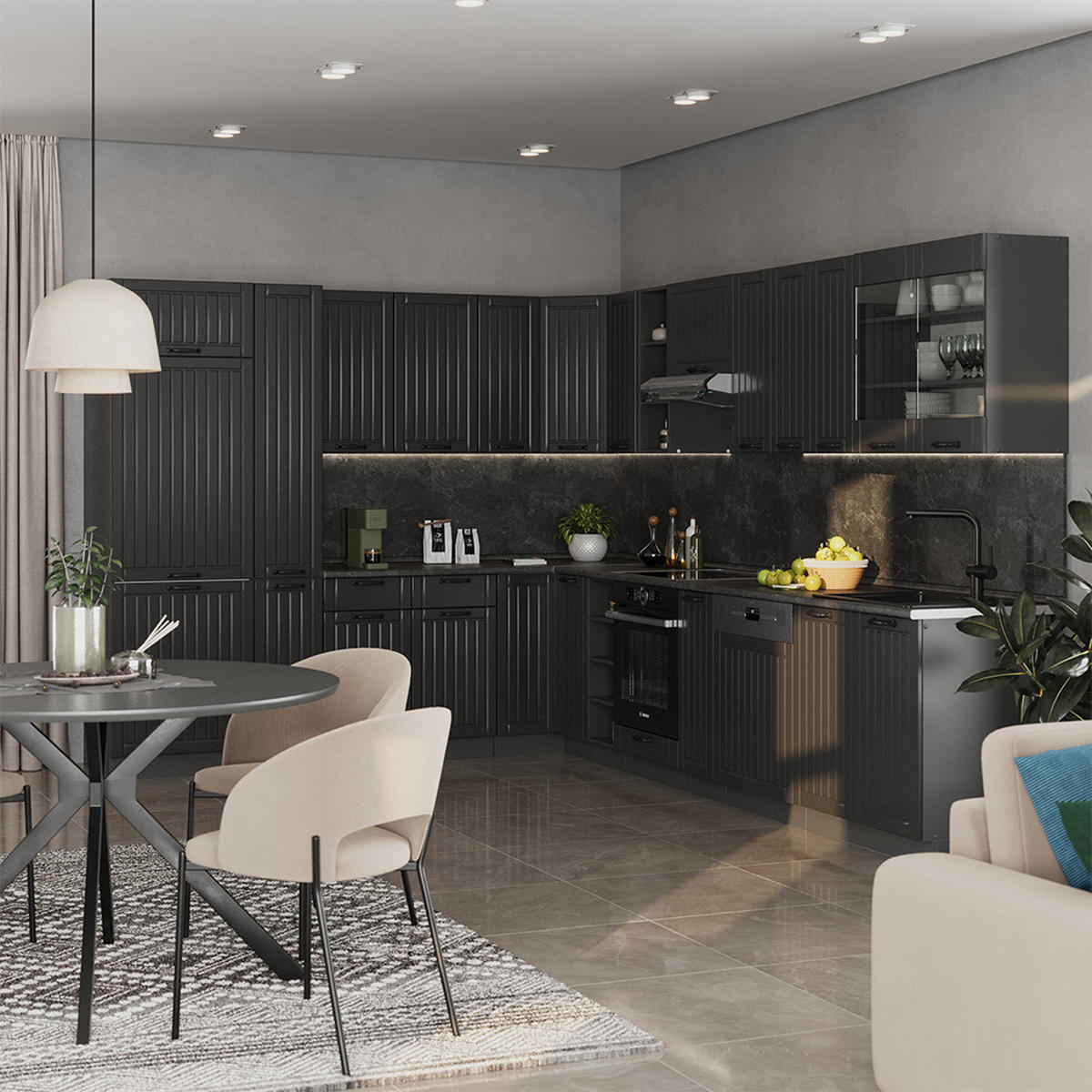 Dunkelgrau/Anthrazit, Holzwerkstoff (347/81.6/60cm) - Vicco