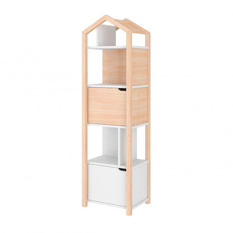 KNIHOVNA Dřevo a bílá - bílá, kompozitní dřevo (46/160/37cm) - Petits-meubles