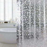 DUSCHVORHANG 180 x 200 cm schimmelresistent trocken mit Ring - Transparent, Kunststoff (200/180cm) - MCBOSON
