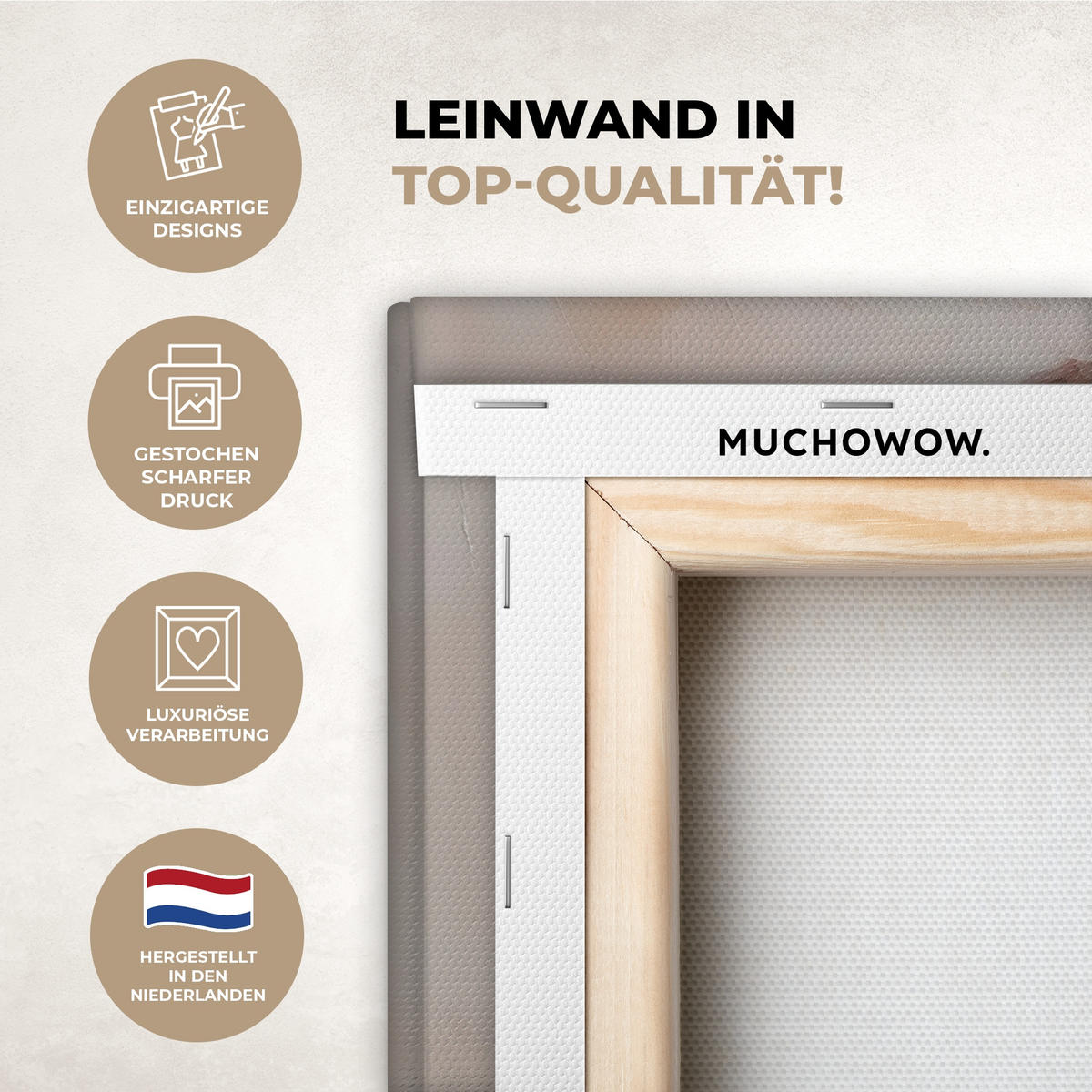 LEINWANDBILD Korb - Eier - Rosa Deko Schlafzimmer 30x20 cm - Beige, Textil (30/20cm) - MuchoWow