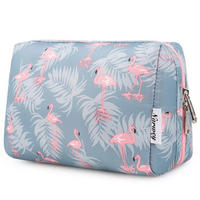 KULTURTASCHE Flamingo Groß 22 x 15 x 10 cm - Multicolor, Textil (5/5/1cm)