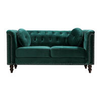 SOFA - 2 Personen - samt - smaragdgrün Turner - Smaragdgrün, Textil (163/79/77cm) - Vente-Unique