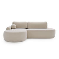 ECKSOFA Aurio O Bouclé-Stoff Creme Links - Creme, Holz/Textil (271/177cm) - Graingold