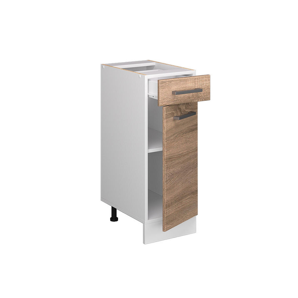 KÜCHENUNTERSCHRANK R-Line Sonoma 30 cm, AP Anthrazit - Weiß/Sonoma Eiche, Holzwerkstoff (30/81.6/60cm) - Vicco