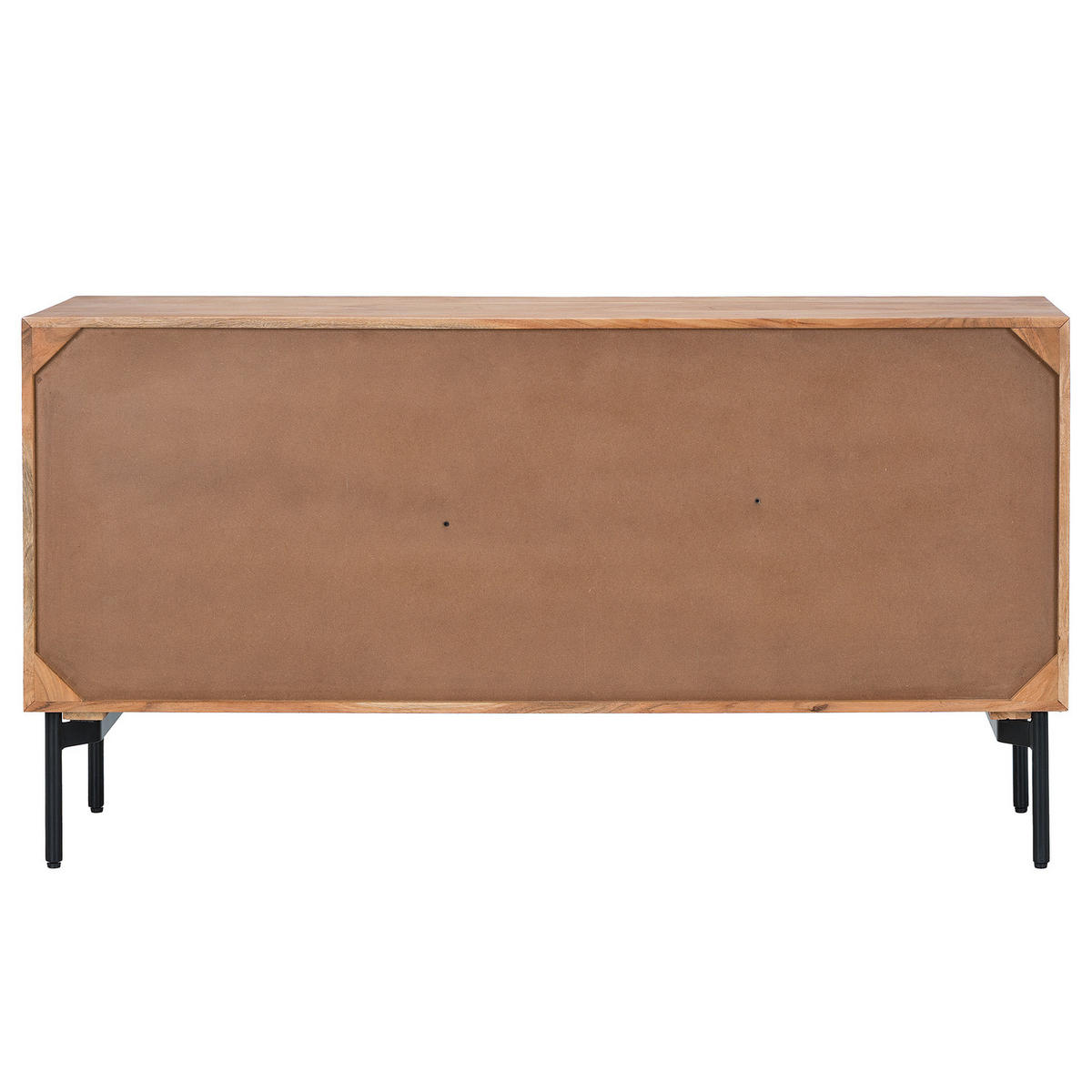 SIDEBOARD - Akazie massiv / Schwarz - Schwarz/Akaziefarben, Holz (155/82/42cm) - home24