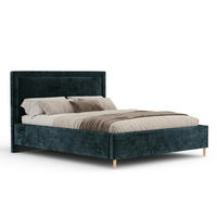 POLSTERBETT Ordina Türkisfarben 140/200 cm im Chenille-Stoff - Türkis/Naturfarben, Holz/Holzwerkstoff (140/200cm) - Maison de Reve