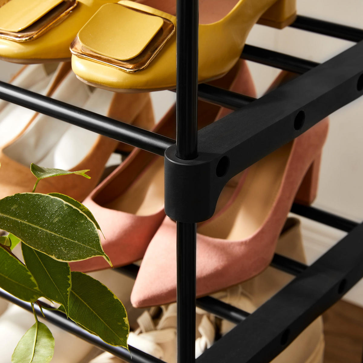 SCHUHREGAL, schwarz - Schwarz, Metall (45/89.5/30cm) - A2A Home
