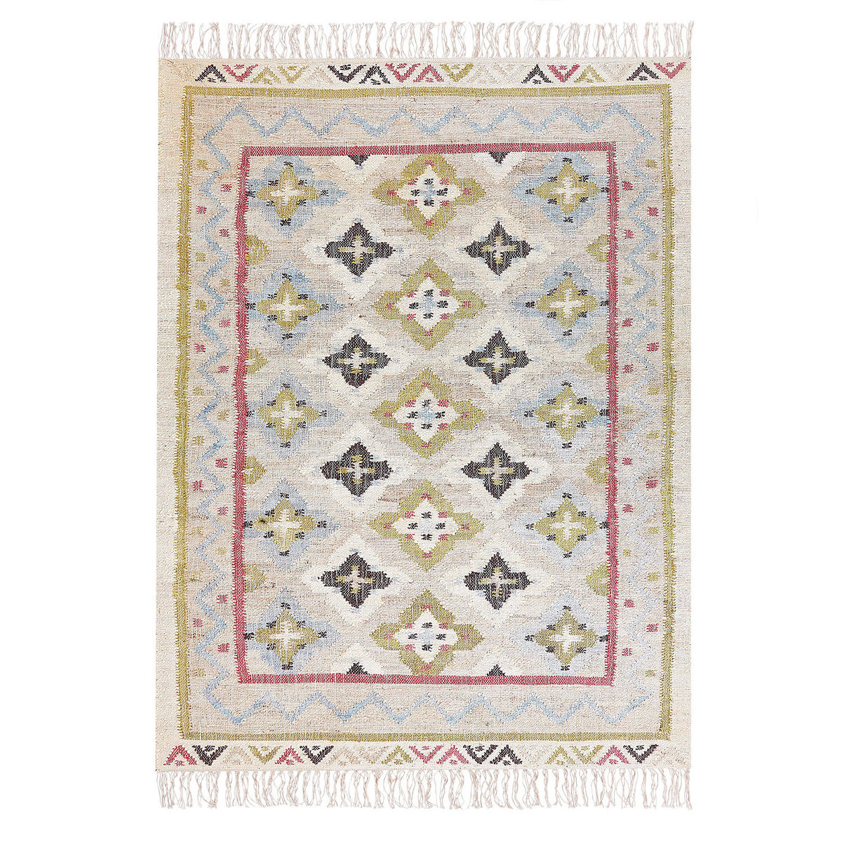 TEPPICH geflochten Terkos 200/140 cm - Multicolor, Naturmaterialien (140/200cm) - Beliani