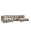 ECKSOFA U-from Grand modular Stoff Salvador Hellbeige - Ecru, Holz (317/179cm) - Kaiser Möbel