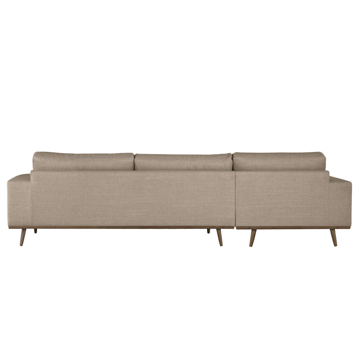 ECKSOFA mit Longchair - Taupe/Eichefarben, Eichenholz/Textil (281/153cm) - home24