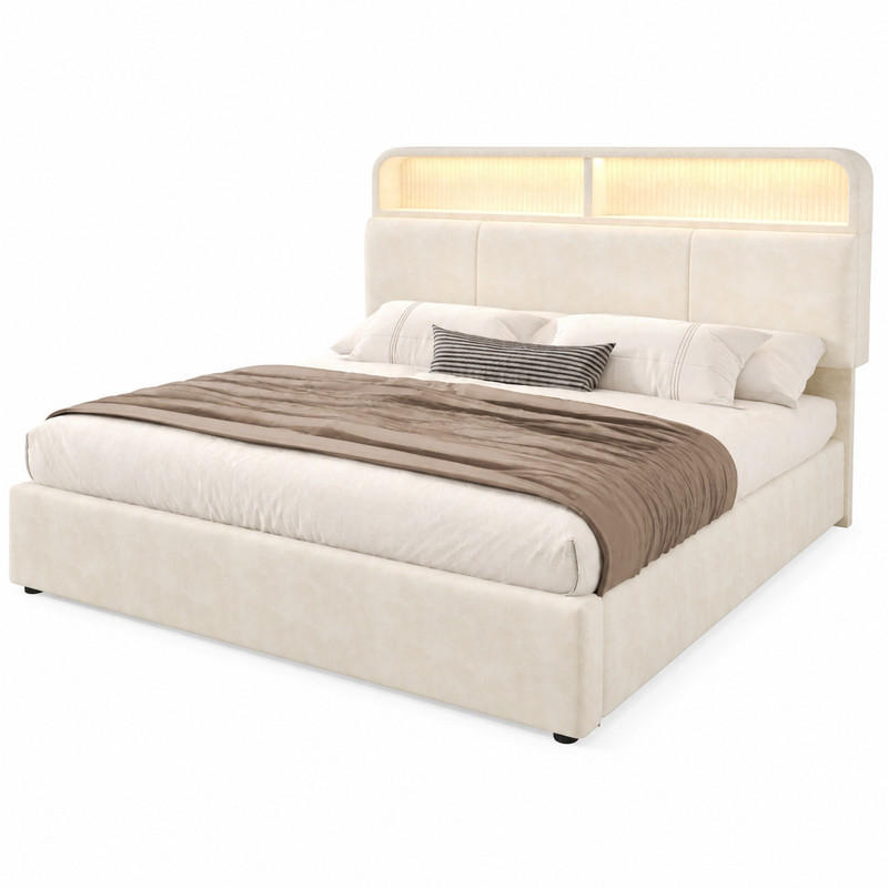 Beauniv Bett Beige 160x200 cm