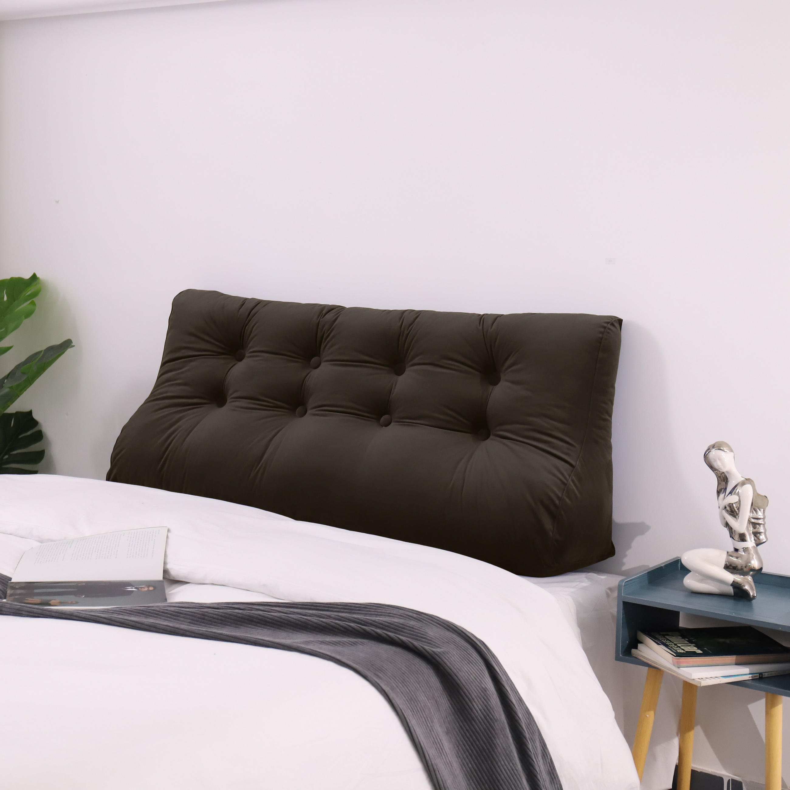 RÜCKENKISSEN Körperkontur Samtlook Braun 120 cm - Braun, Textil (55/120cm) - Vercart