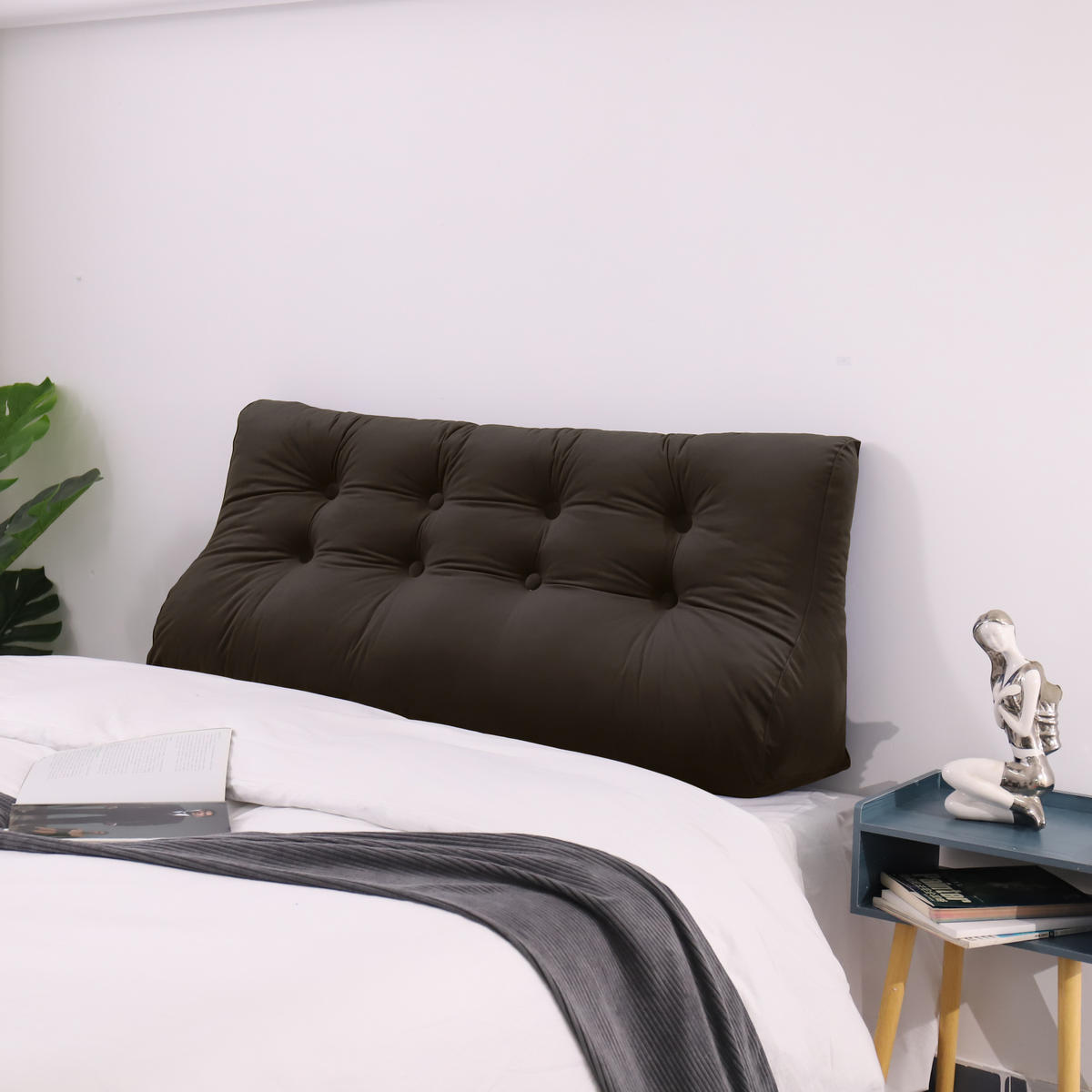 RÜCKENKISSEN Körperkontur Samtlook Braun 120 cm - Braun, Textil (55/120cm) - Vercart
