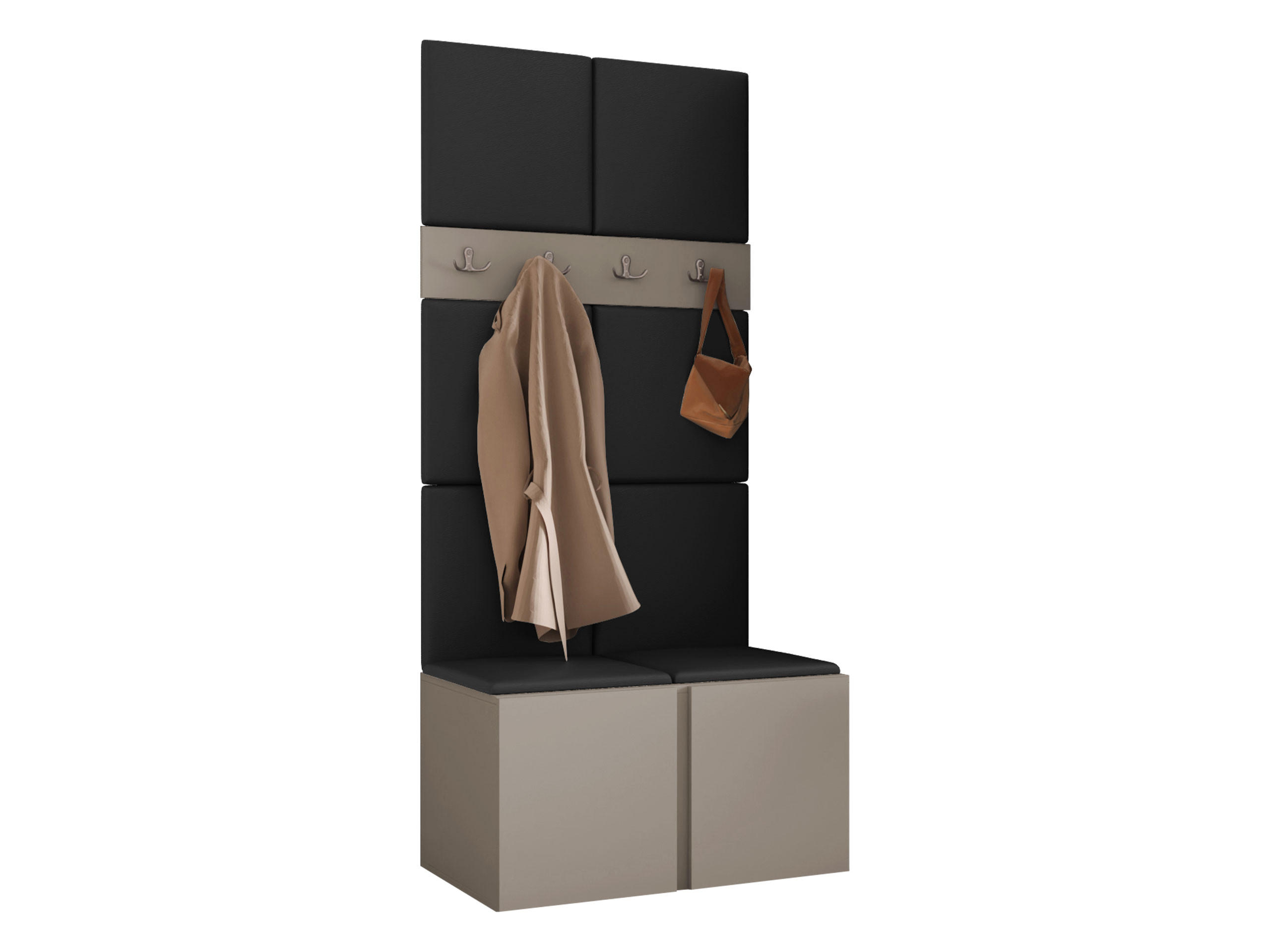 Mirjan24 Garderoben-Set Kaschmir, Schwarz 84x186x46 cm