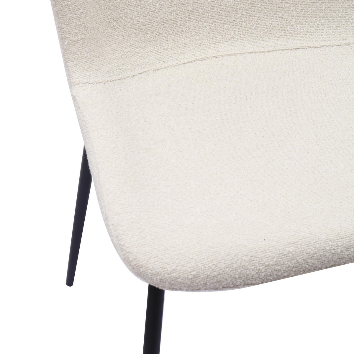 STUHL-SET DE-36868 2 Stück mit Stoffbezug und Metallbeinen Weiß - Weiß, Metall (48/80/55cm) - ComfortXL