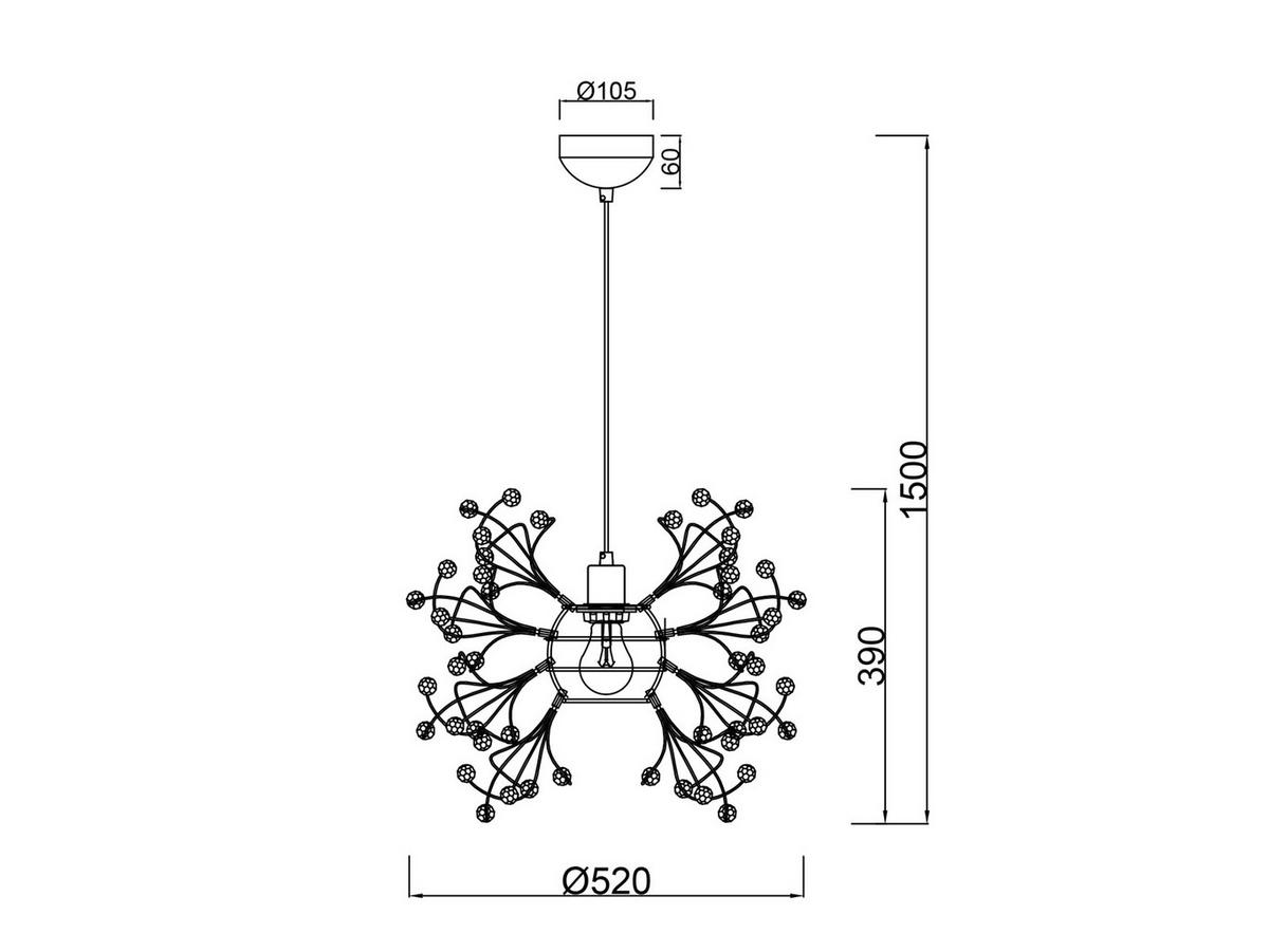 LED-PENDELLEUCHTE Ø52cm, Silber Kristall - Chromfarben/Transparent, Kunststoff/Metall (52/52/150cm) - meineWunschleuchte