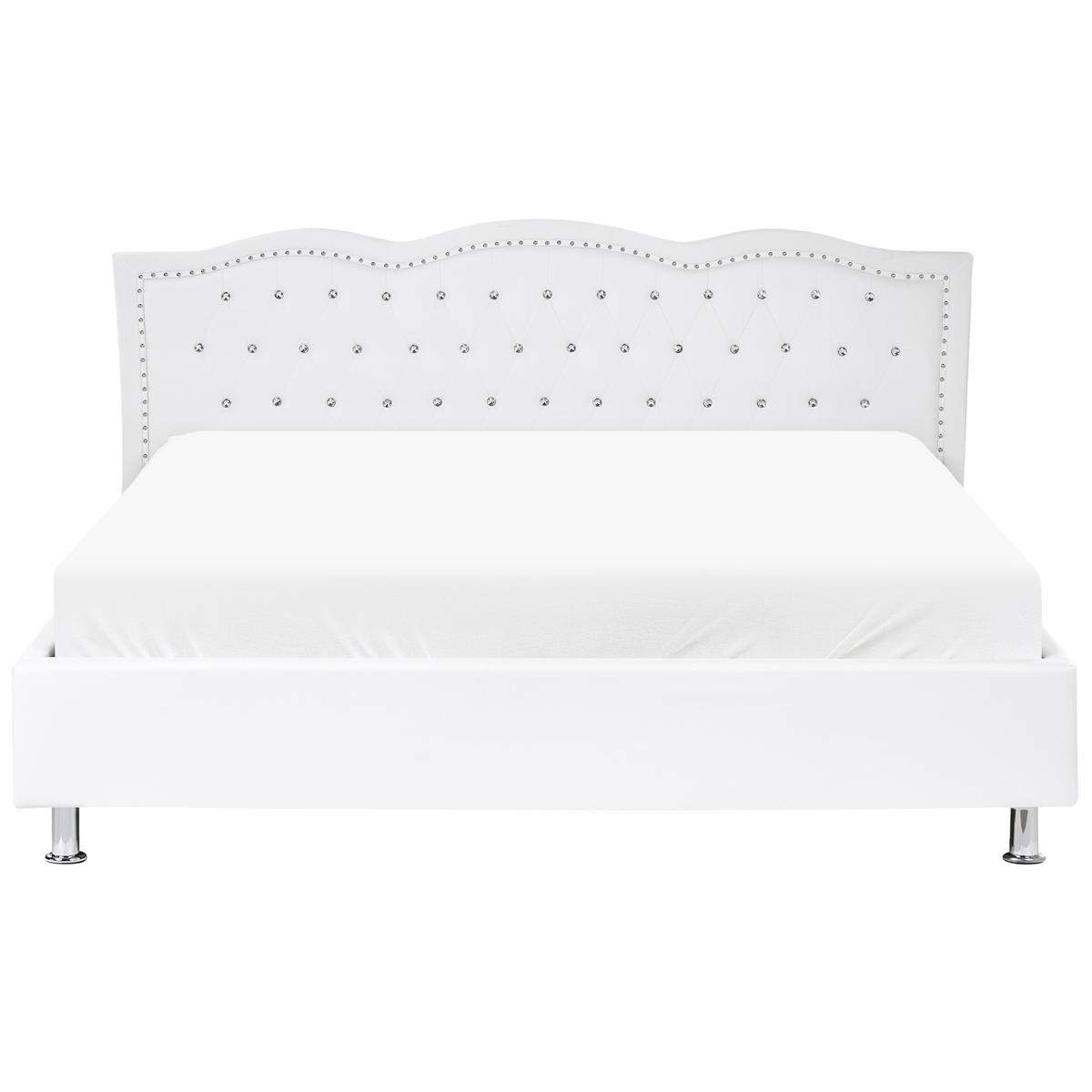 BETT 180/200cm Weiß Metz - Weiß, Textil (180/200cm) - Beliani
