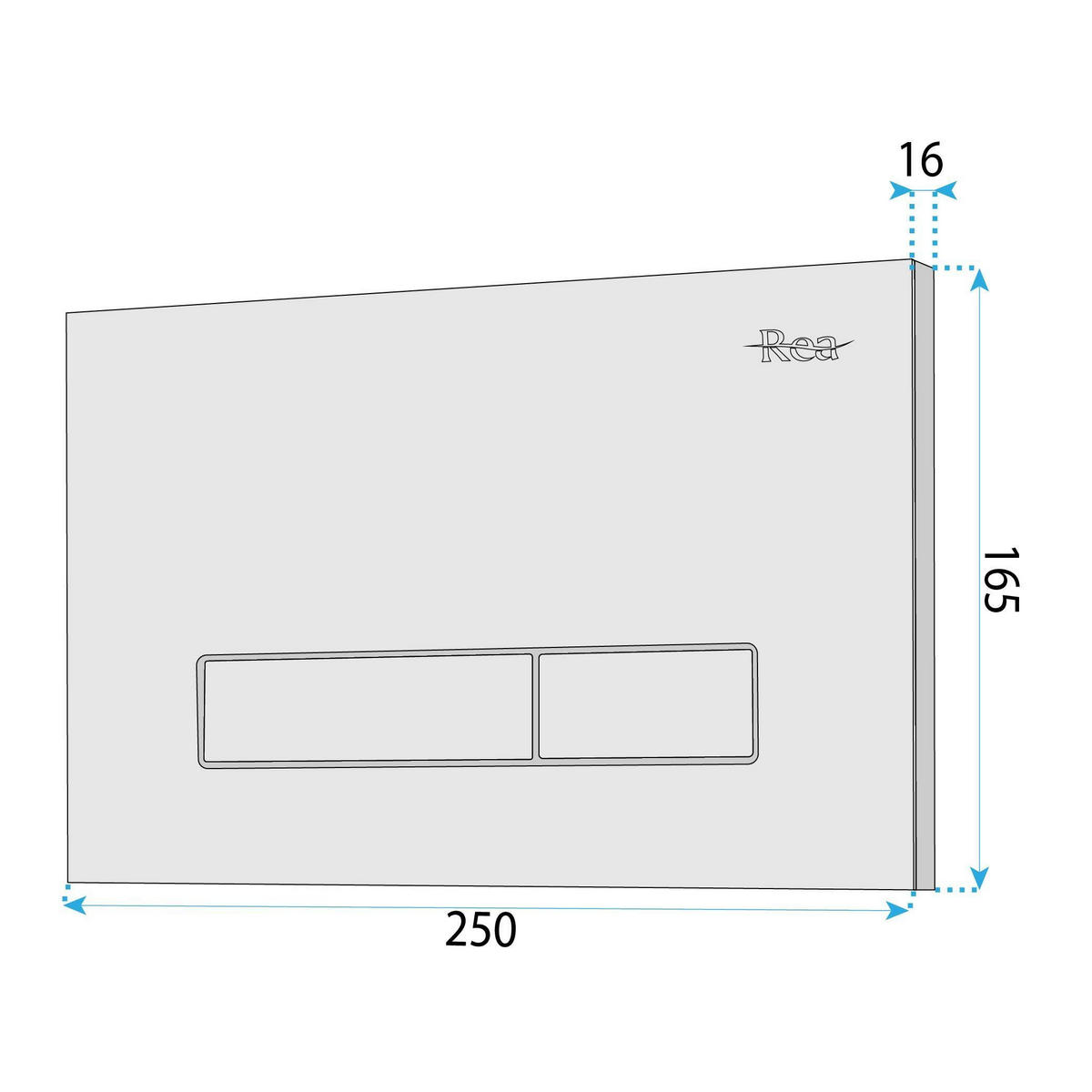 DRÜCKPLATTE Rea Hd K011a-q Und Slim 024n Titan - Titanfarben, Kunststoff (24.5/16/3.5cm) - REA