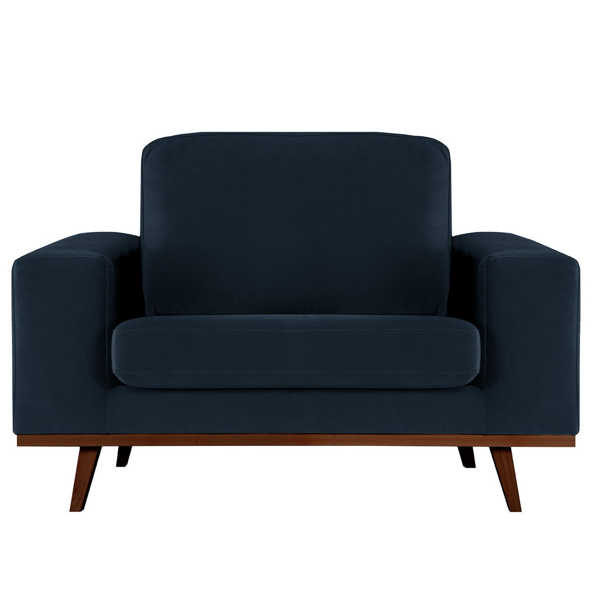 SESSEL - Buchefarben/Dunkelblau, Textil (122/81/88cm) - home24