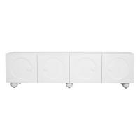 TV SKŘÍŇKA s reliéfními dvířky, bílá, 180,5 × 38 × 50 cm - bílá, kompozitní dřevo (180.5/50/38cm) - Urban Meuble