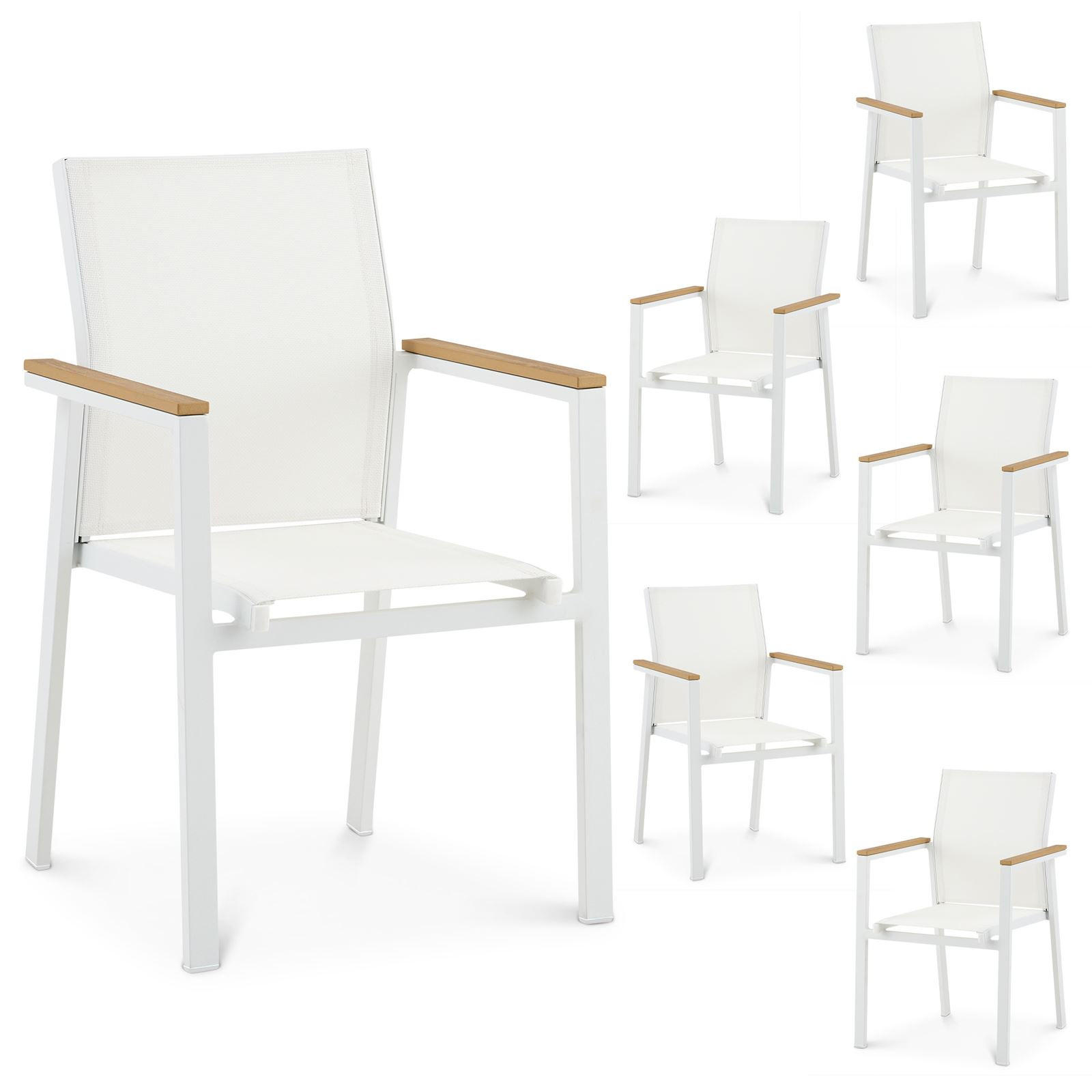 GARTENSTÜHLE WINDY 6er-Set weiß - Weiß, Metall (56/87/58cm) - IDIMEX