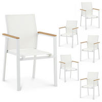 GARTENSTÜHLE WINDY 6er-Set weiß - Weiß, Metall (56/87/58cm) - IDIMEX