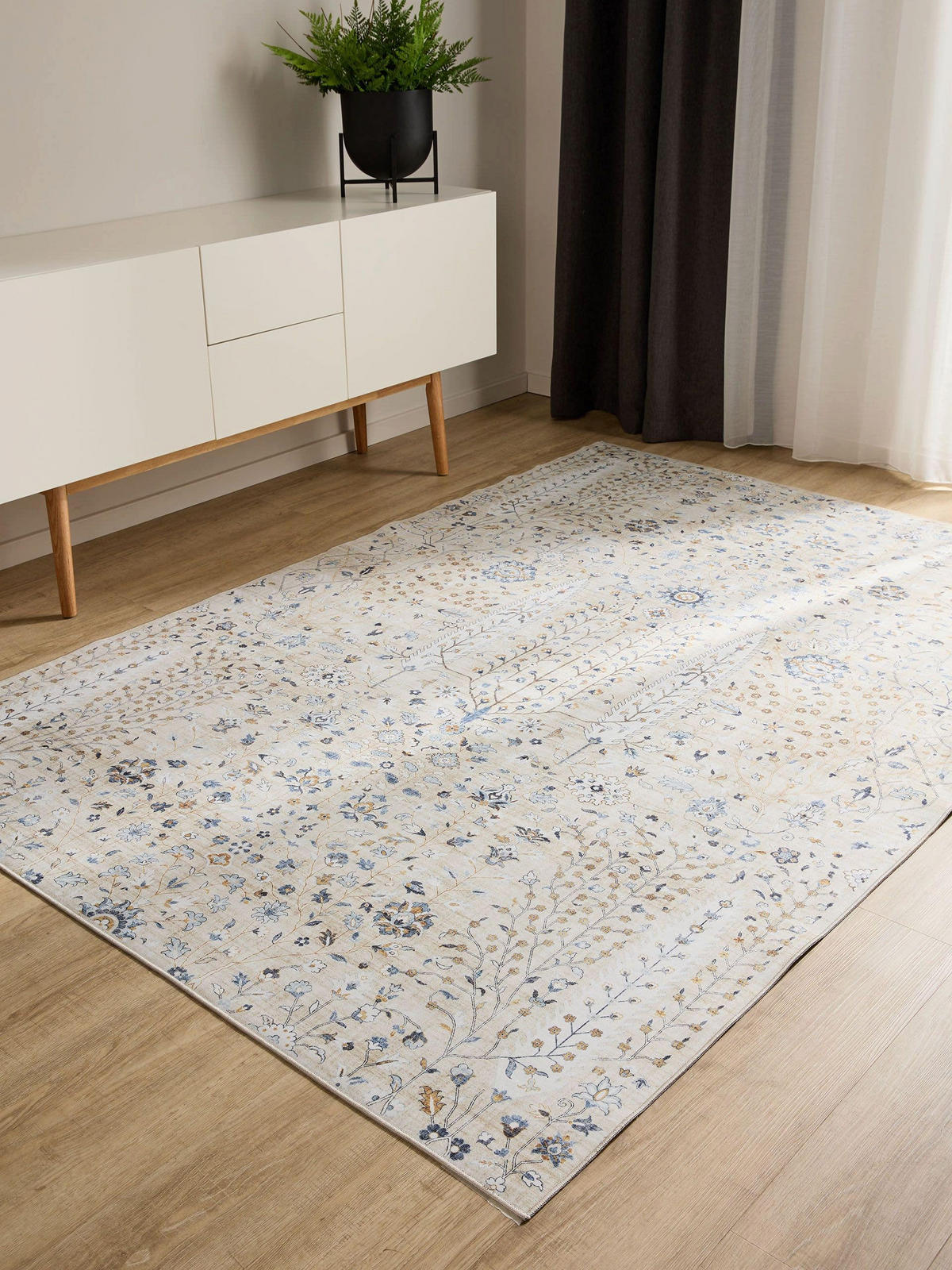 VINTAGE-TEPPICH George waschbar 140x200 cm - Beige, Kunststoff (140/200cm) - benuta