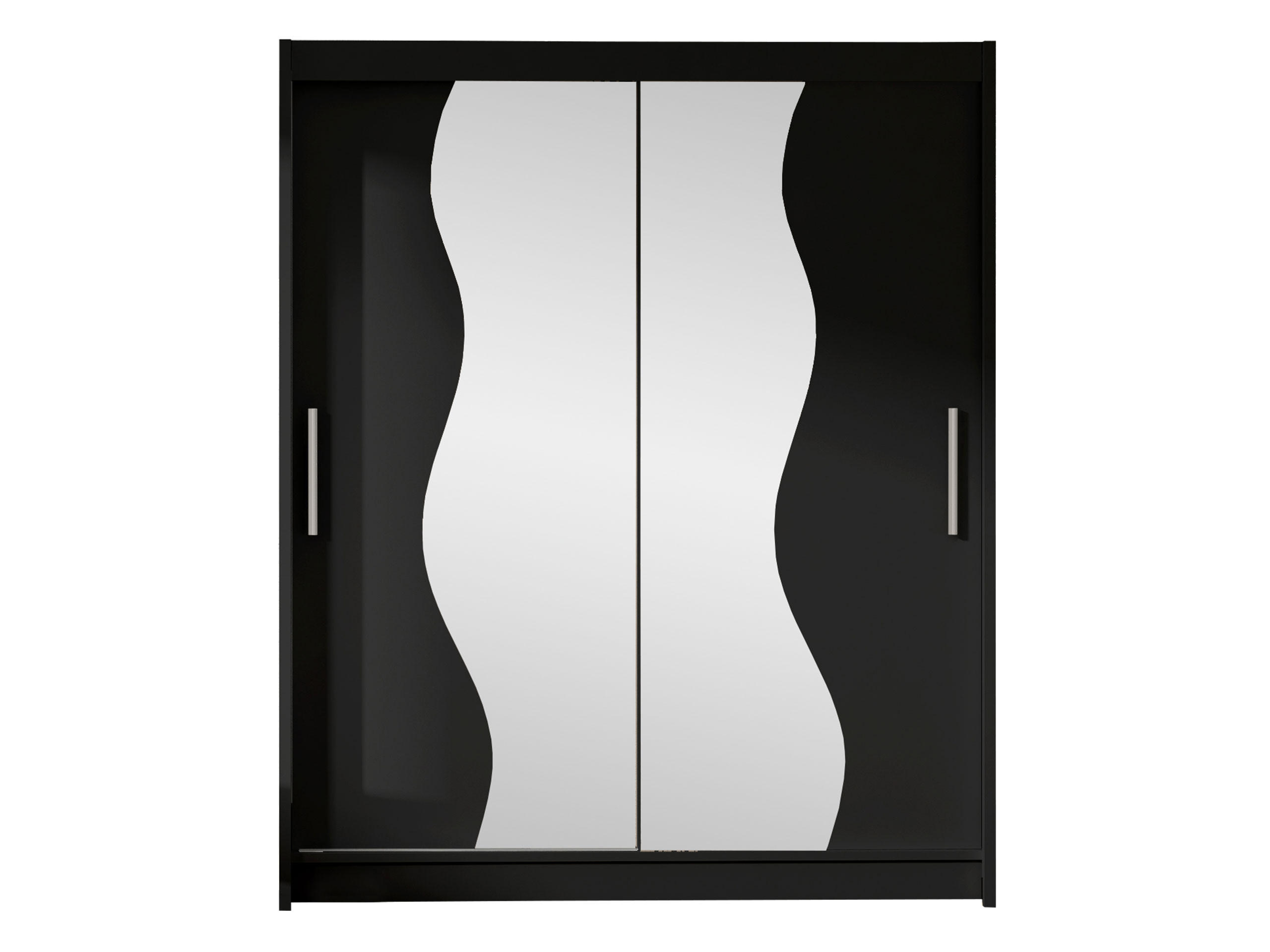 SCHWEBETÜRENSCHRANK Westa S - Silberfarben/Schwarz, Holzwerkstoff/Metall (150/200/58cm) - MIRJAN24