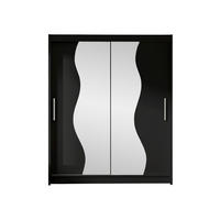 SCHWEBETÜRENSCHRANK Westa S - Silberfarben/Schwarz, Holzwerkstoff/Metall (150/200/58cm) - MIRJAN24