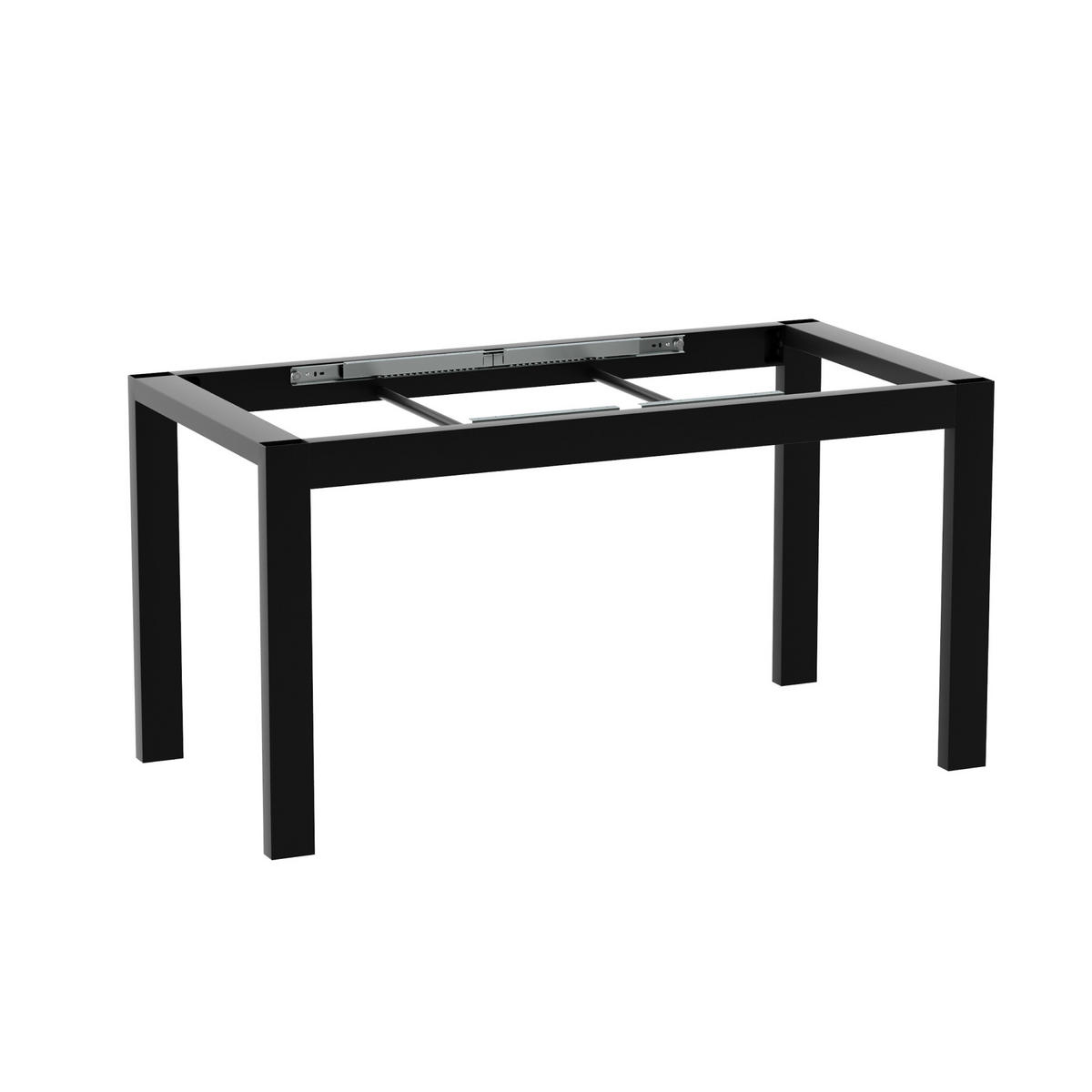 TISCHBEINE Etamin Split Metall Schwarz 72cm Ausziehbarer - Schwarz, Metall (70/72/140cm) - Metalo Pro