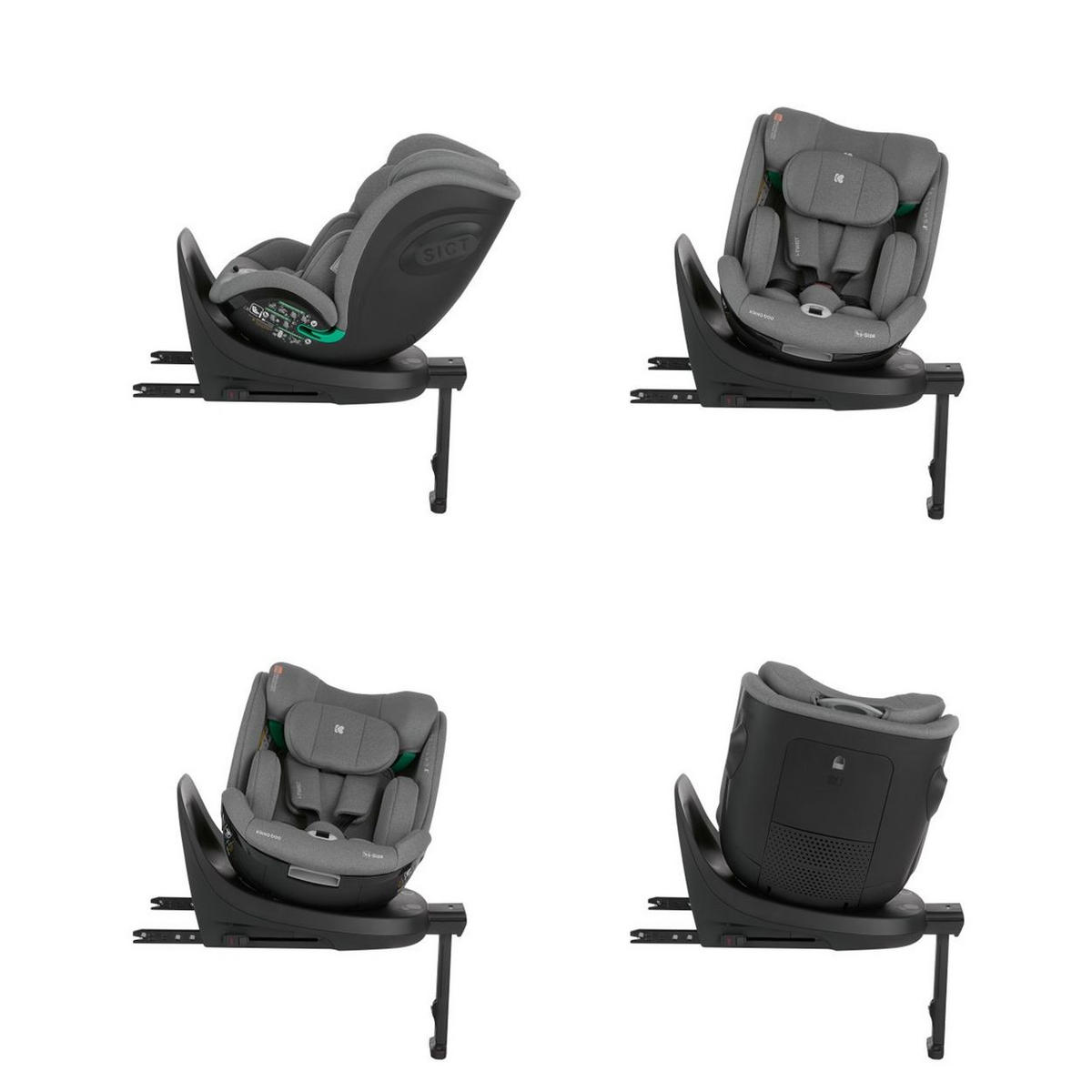 KINDERSITZ i-Twist i-Size dunkelgrau (40-150 cm) Gruppe 0+/1/2/3 Stützbein Isofix - Grau, Kunststoff (43/62/55cm) - Kikka boo