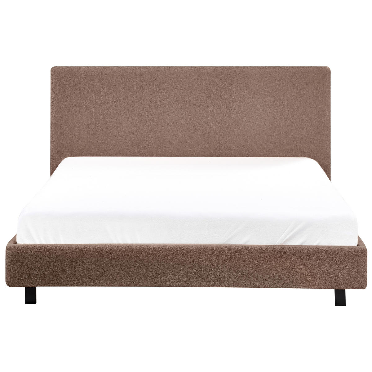 BETT mit Lattenrost 140/200 cm Braun Albi - Schwarz/Braun, Textil (140/200cm) - Beliani