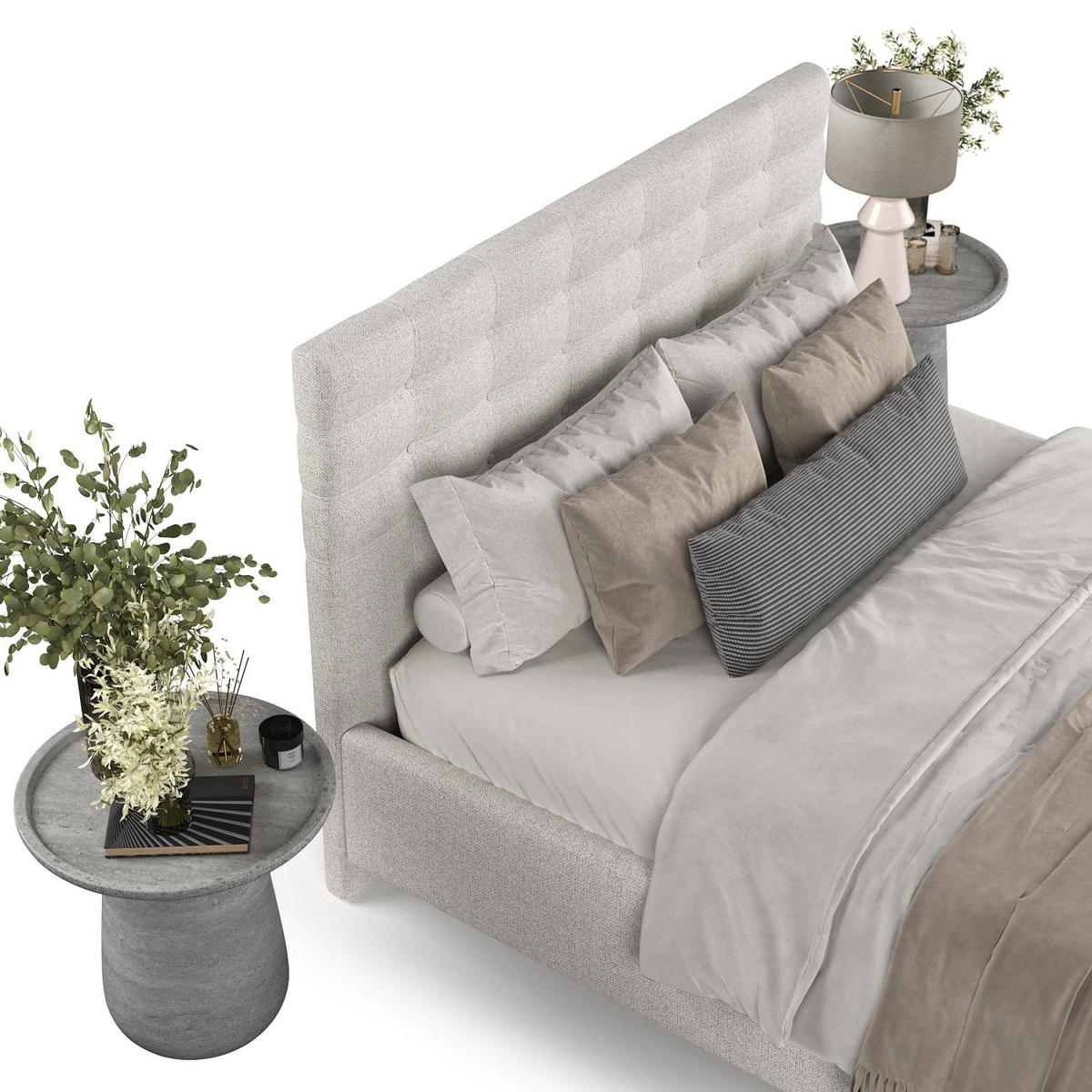 POLSTERBETT Soma 180/200 cm Hellbeige im Riva Stoff - Beige/Naturfarben, Holz/Holzwerkstoff (180/200cm) - AltaBeds