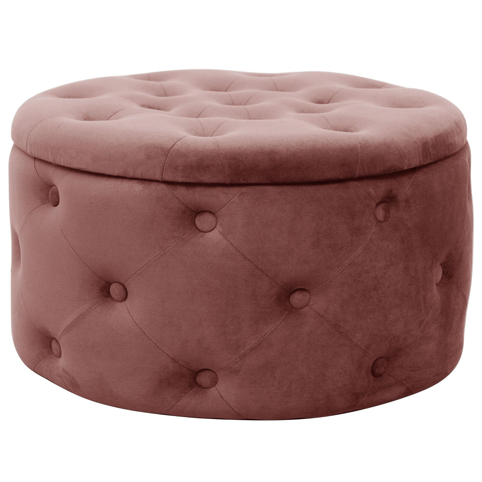 POUF Rosa 55x55x30 cm - Pink, Textil/Metall (55/30/55cm) - Akord