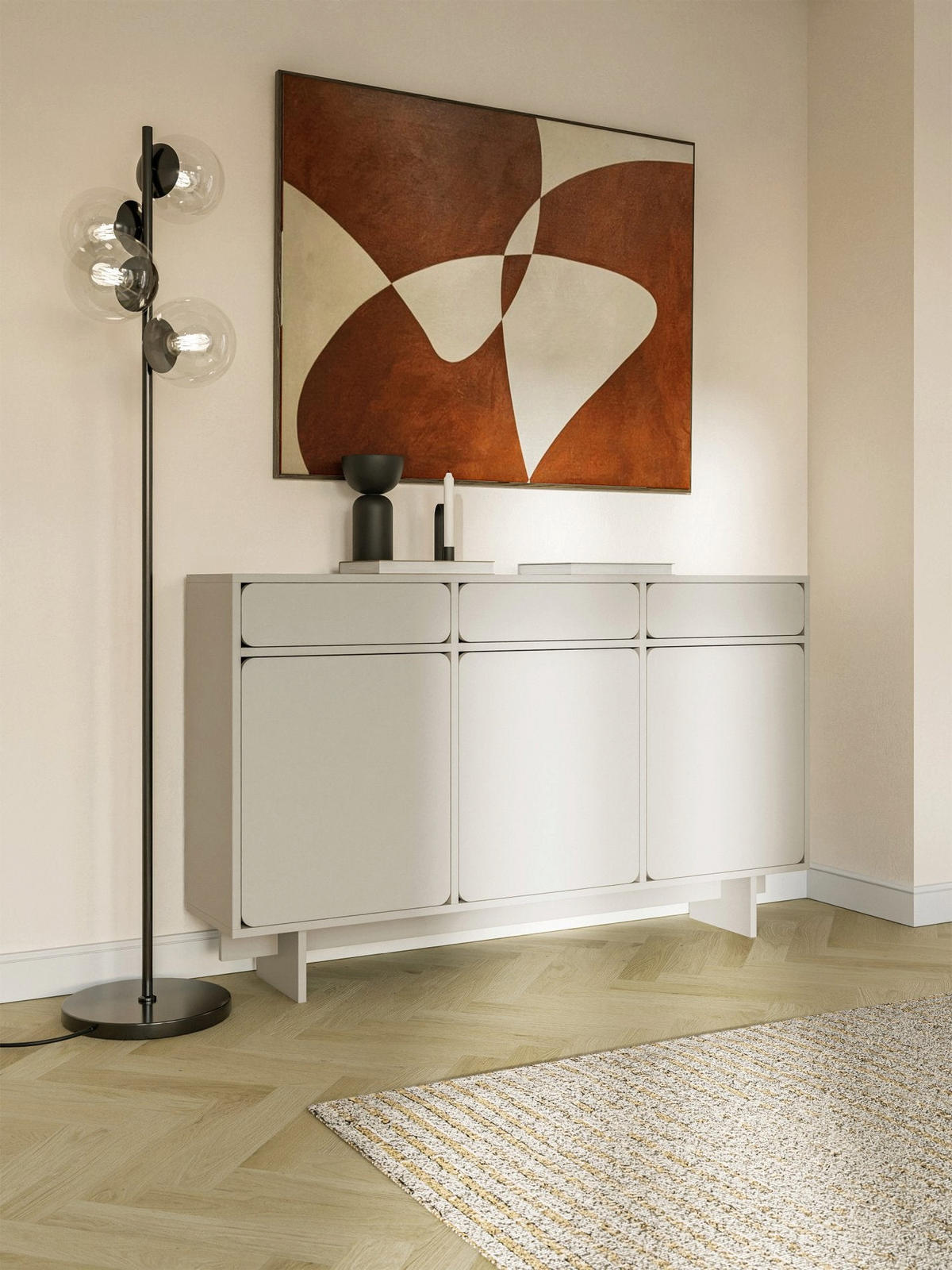 SIDEBOARD Wuwu Greige 150 cm - Taupe, Holzwerkstoff (150.5/88/35cm) - Selsey