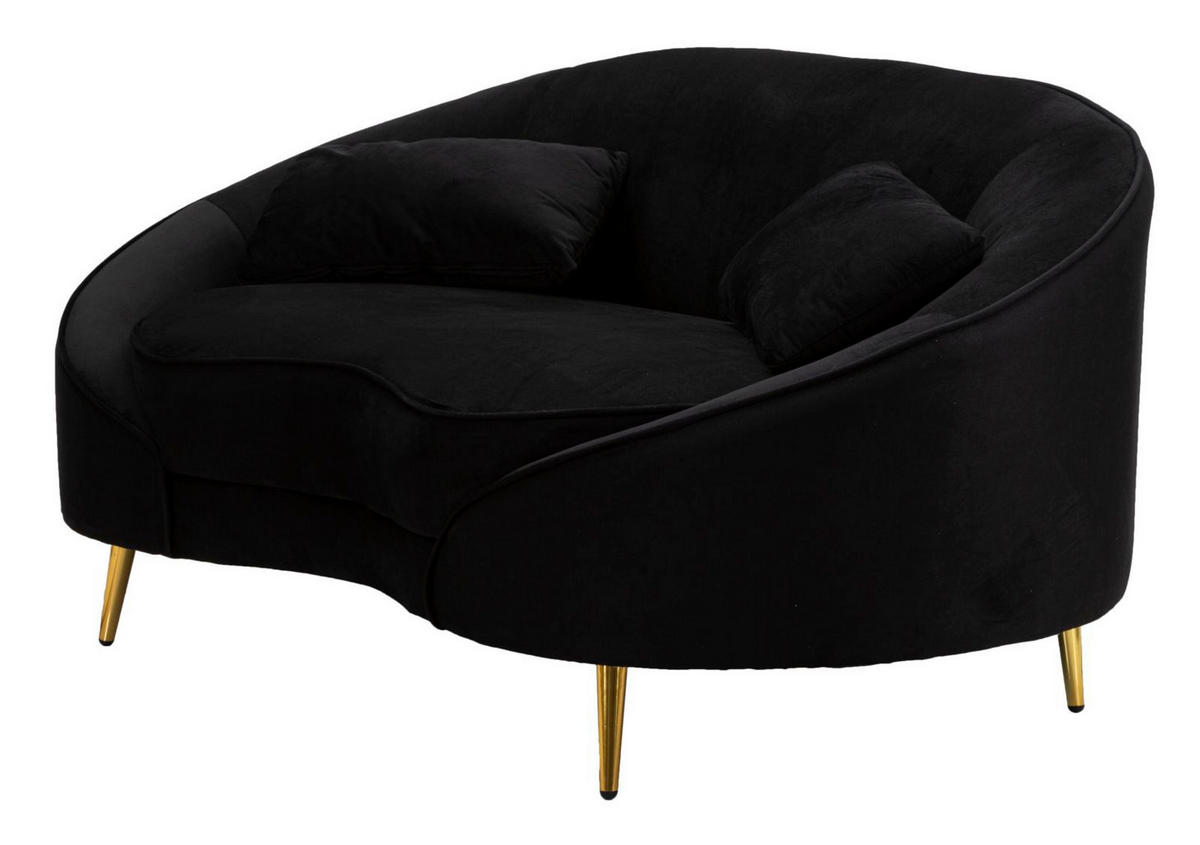 2-SITZER Sofa gepolstert Oslo - Schwarz - Schwarz, Holz/Kunststoff (148/68/84cm) - Pasmara