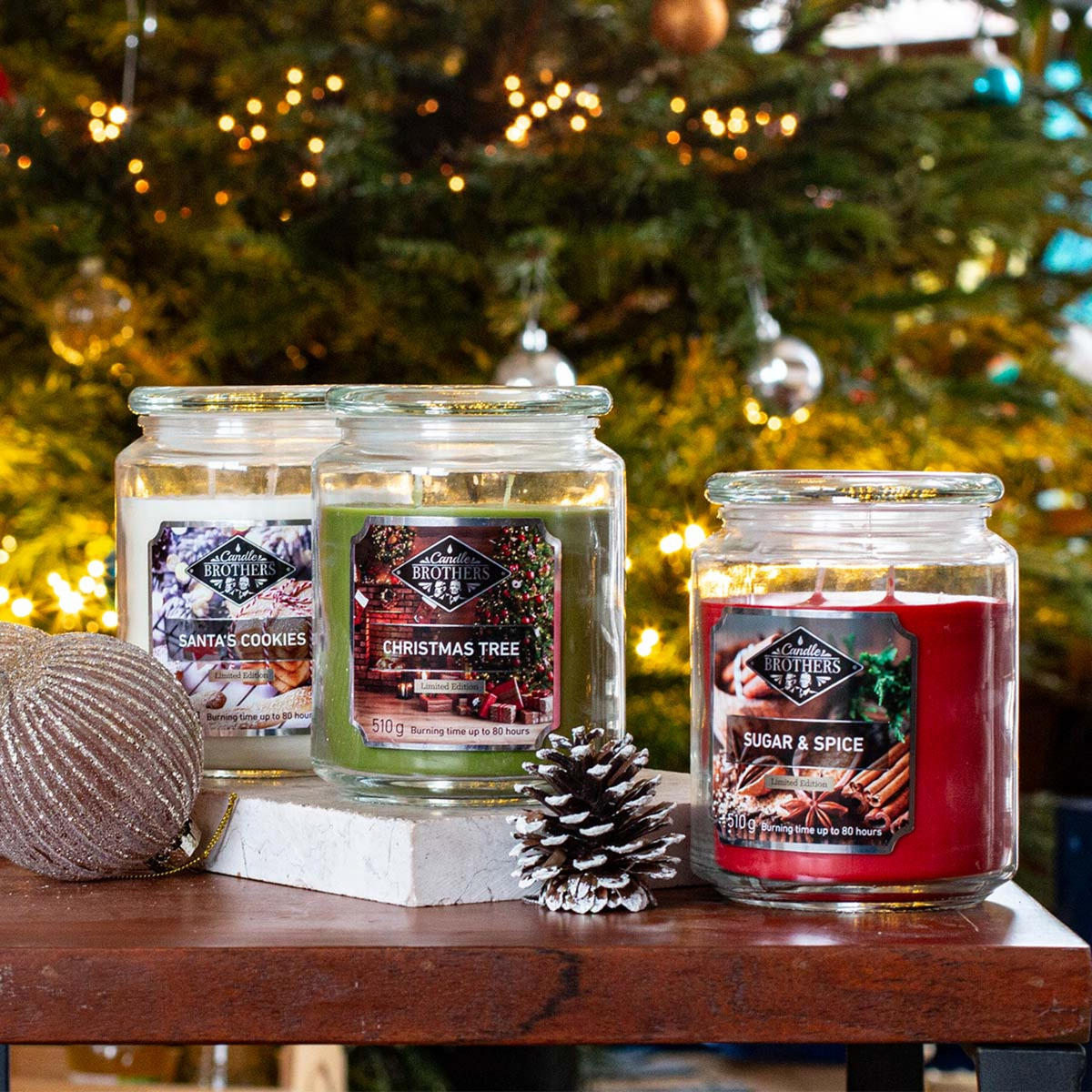 DUFTKERZE CandleBrothers - Creme, Glas/Naturmaterialen (13cm)